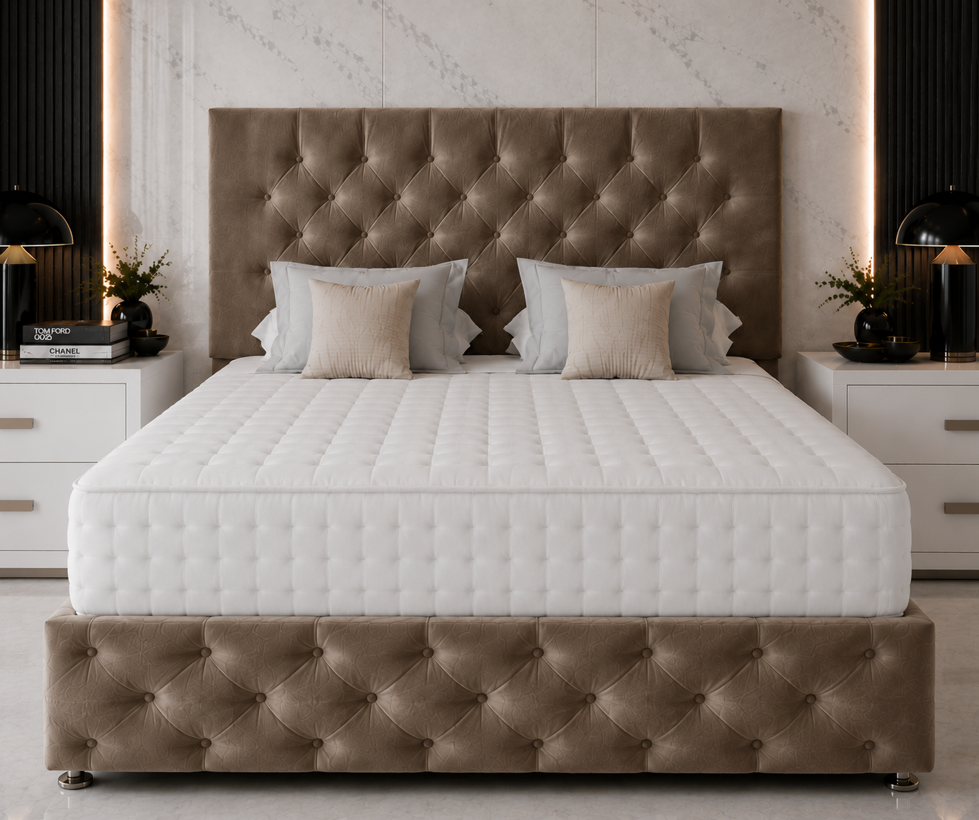 Chesterfield Divan Bed with Headboard & Footboard