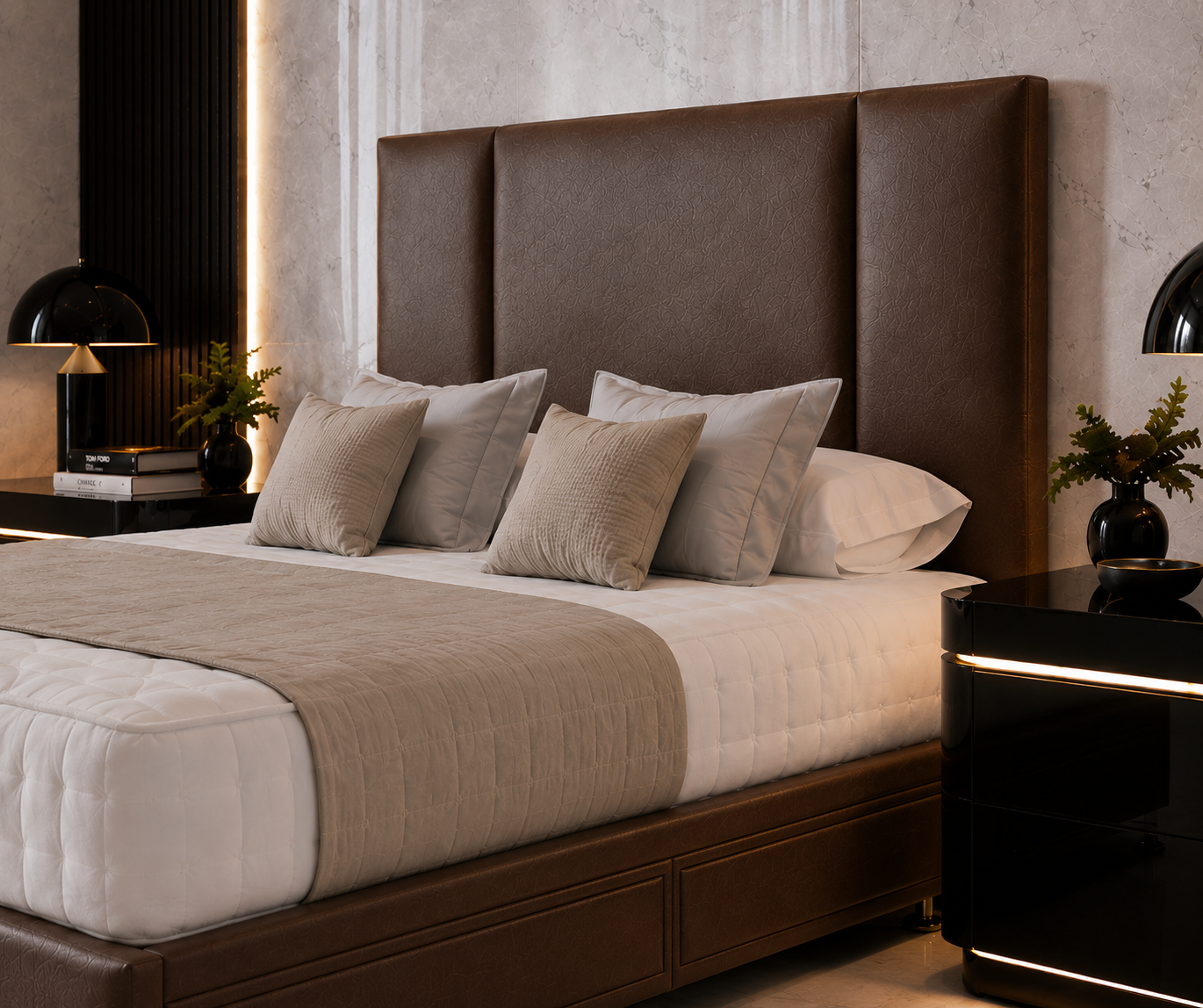 Lotus Divan Bed with Headboard & Footboard