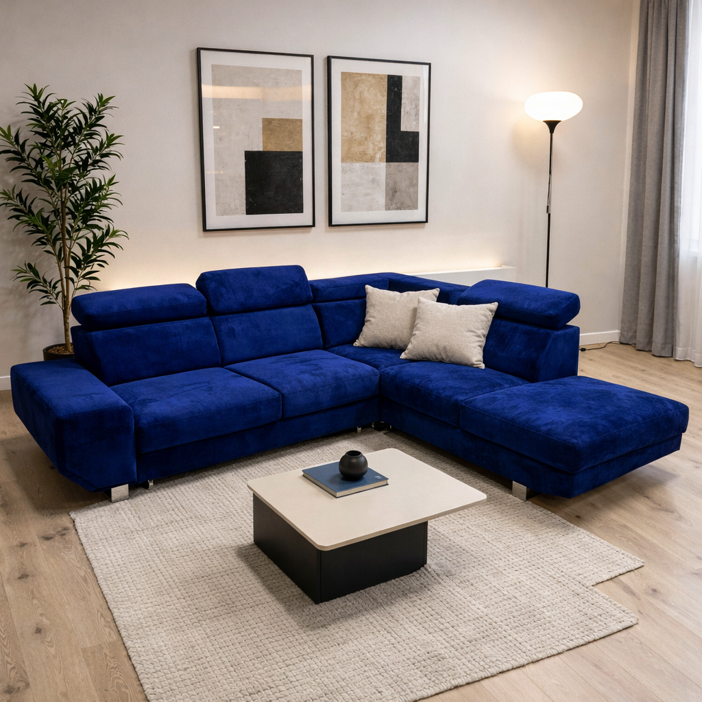 Modern L-Shape Corner Sofa Bed – Convertible Sectional Sofa