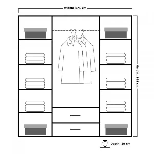 LONDON 4 DOOR OAK WARDROBE