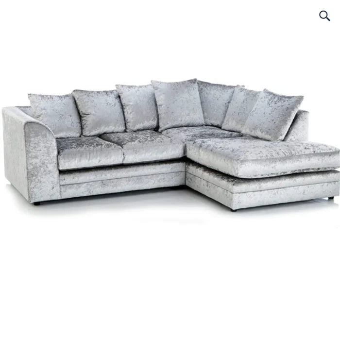 Dylan Crush Velvet 4 Seater Single Arm Left Right Hand Corner Sofa