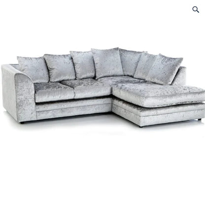 Dylan Crush Velvet 4 Seater Single Arm Left Right Hand Corner Sofa