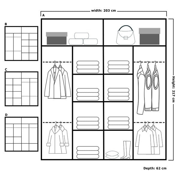 JAMAJKA SLIDING WARDROBE BLACK 150cm/203cm