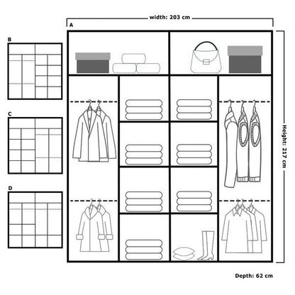 JAMAJKA SLIDING WARDROBE BLACK 150cm/203cm