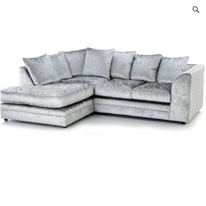 Dylan Crush Velvet 4 Seater Single Arm Left Right Hand Corner Sofa