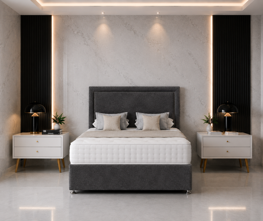 Alaska Beading Divan Bed with Drawer