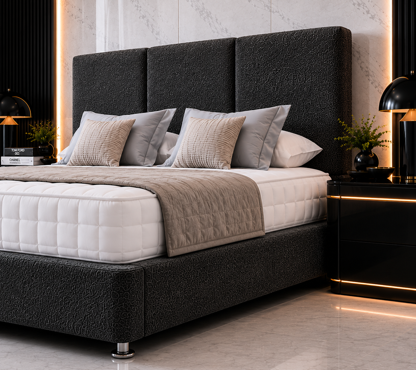 Ash Divan Bed with Headboard & Footboard