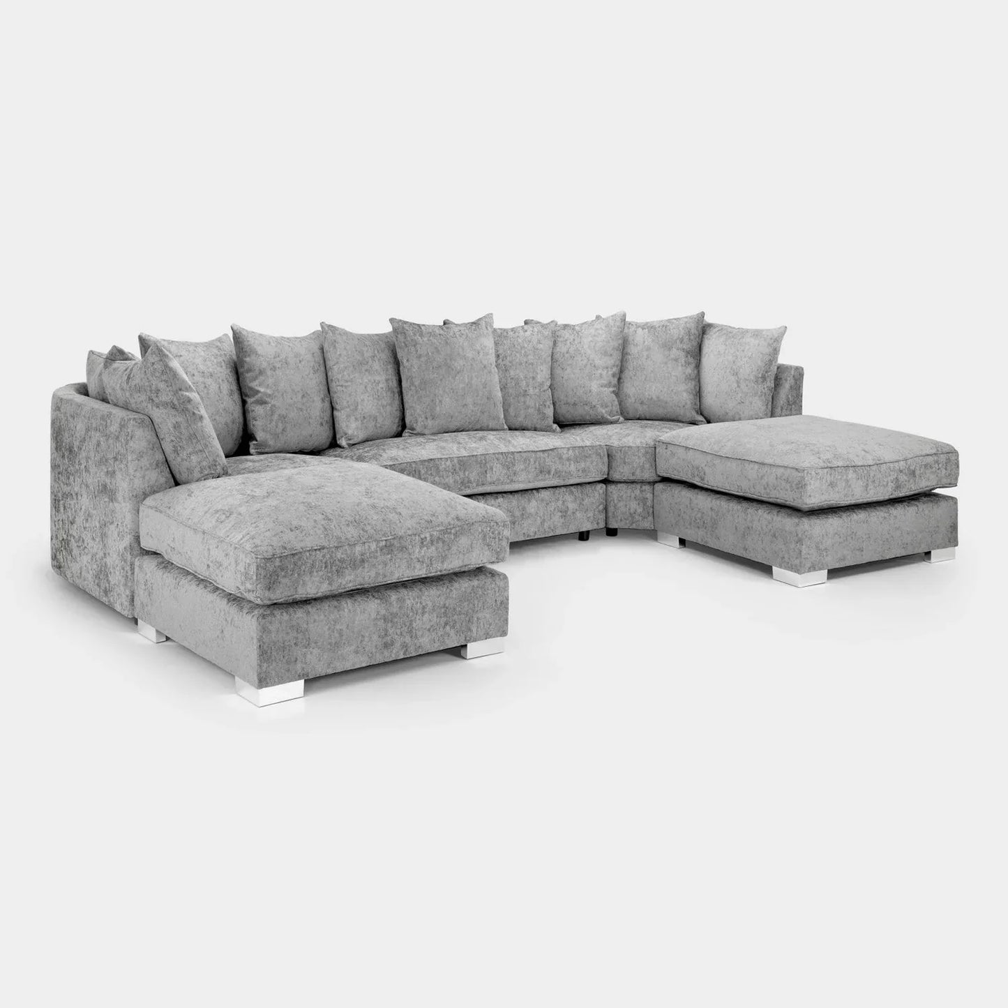 Bishop U-Shape Kensigton Scatter Back Moveable Footstools Rolled Arms Sofa