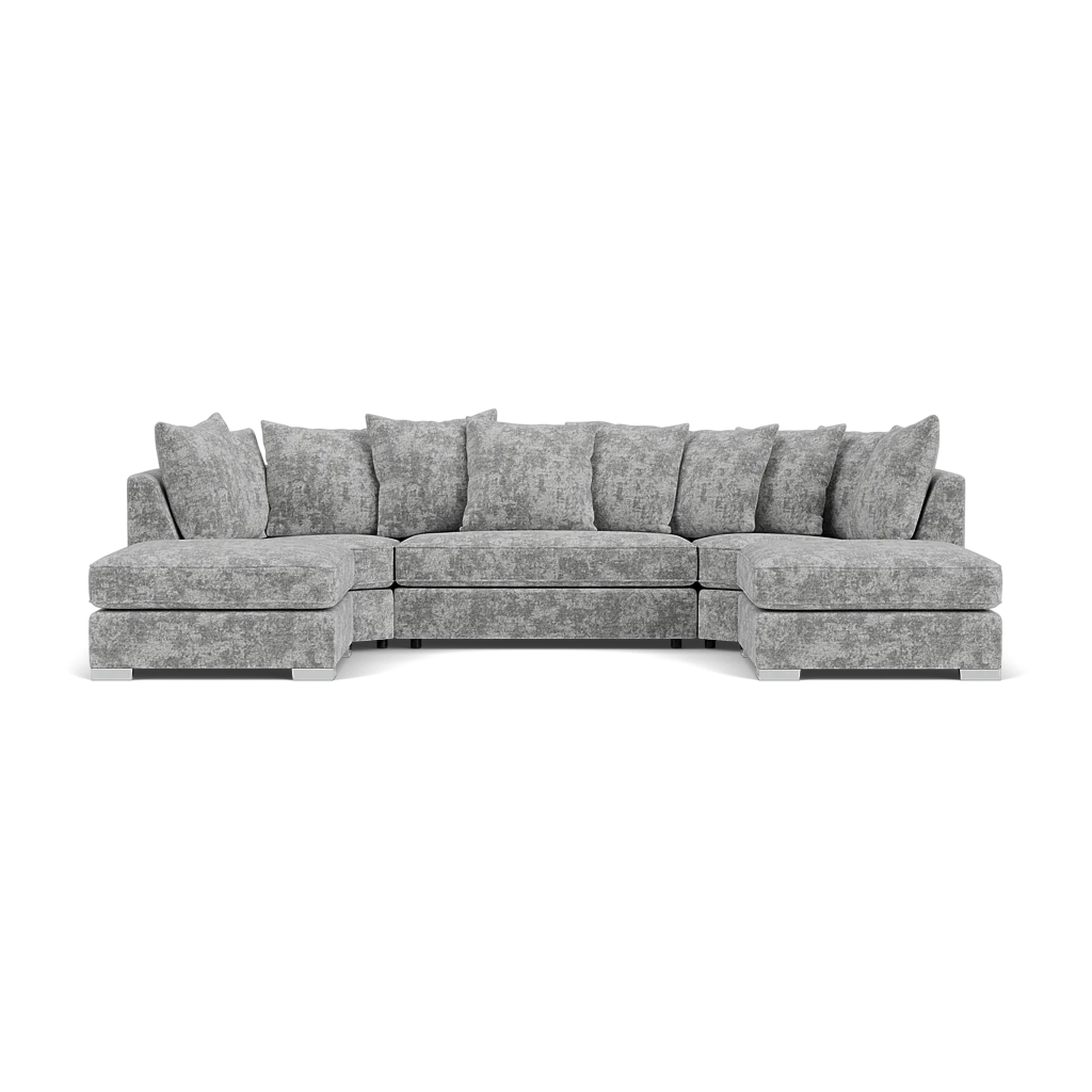 Bishop U-Shape Kensigton Scatter Back Moveable Footstools Rolled Arms Sofa