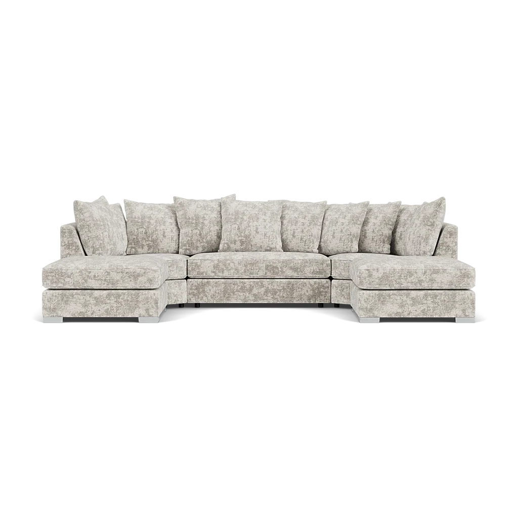 Bishop U-Shape Kensigton Scatter Back Moveable Footstools Rolled Arms Sofa