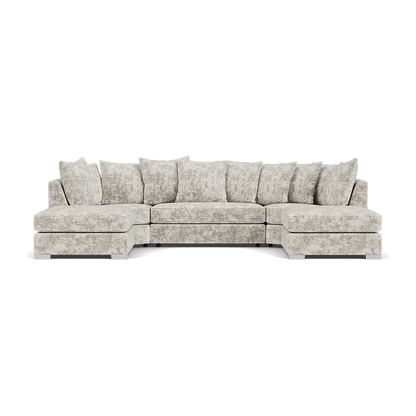Bishop U-Shape Kensigton Scatter Back Moveable Footstools Rolled Arms Sofa