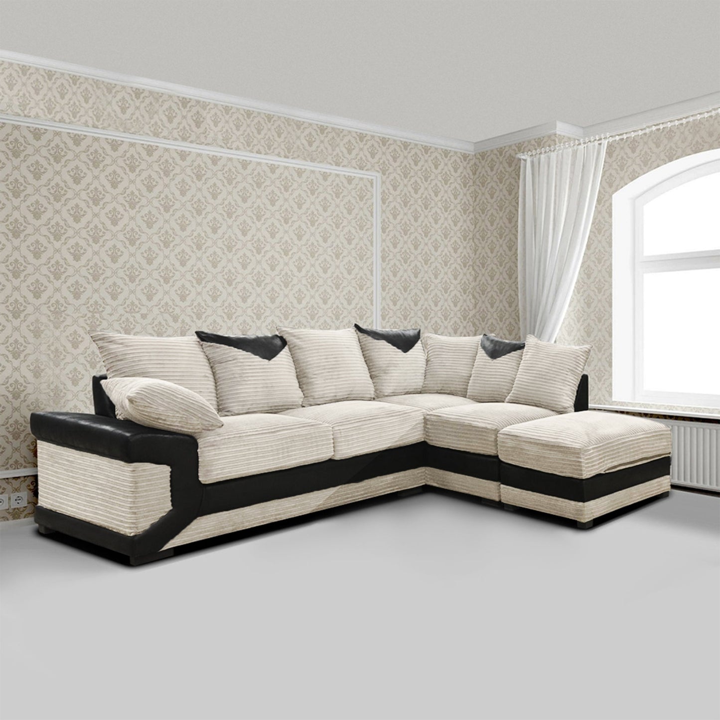 DINO Jumbo Cord 5 Seater Single Arm Left Right Hand Corner Sofa
