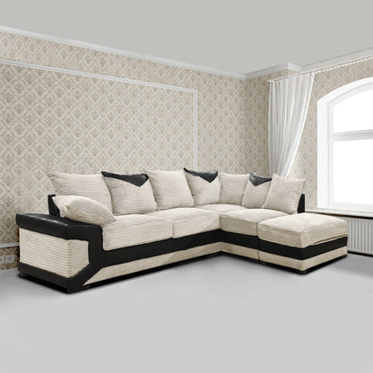 DINO Jumbo Cord 5 Seater Single Arm Left Right Hand Corner Sofa