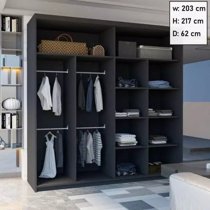 JAMAJKA SLIDING WARDROBE BLACK 150cm/203cm