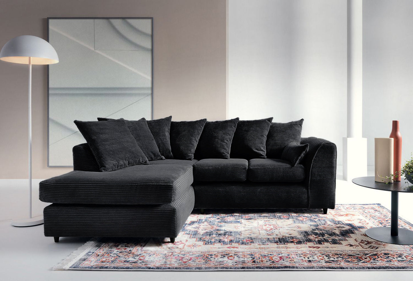 Byron Jumbo Single Arm 4 Seater With Footstool Left Right Hand Luxury Sofa