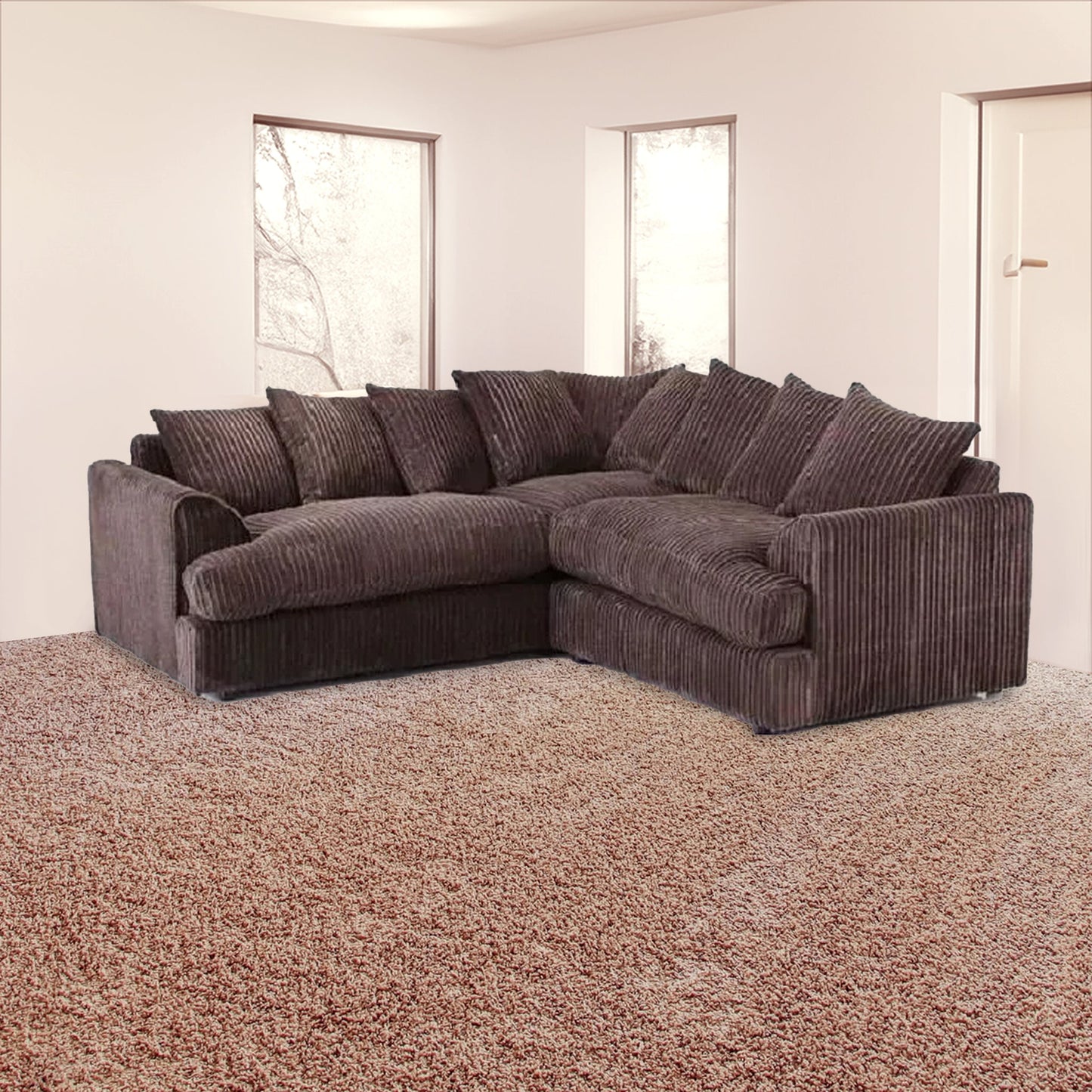 Liverpool Jumbo 5 Seater Wide Armrests With Footstool High quality Fabric Sofa