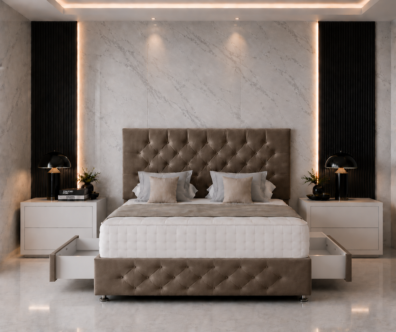 Chesterfield Divan Bed with Headboard & Footboard