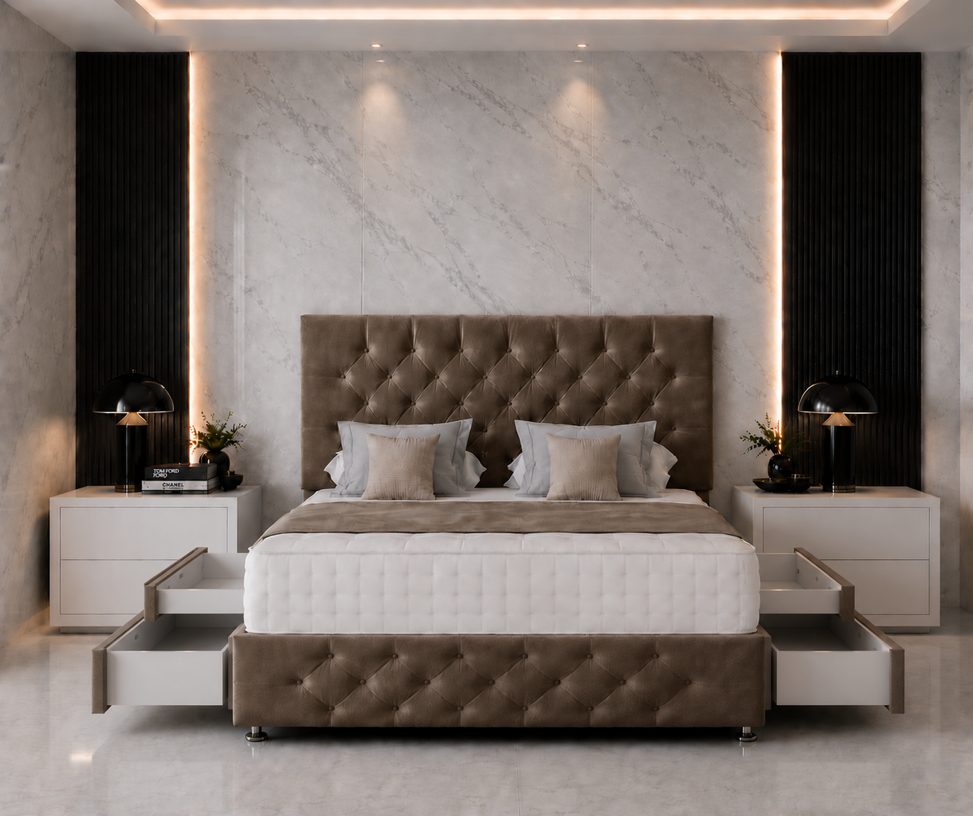 Chesterfield Divan Bed with Headboard & Footboard