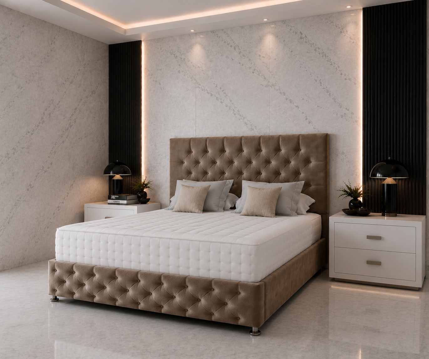 Chesterfield Divan Bed with Headboard & Footboard