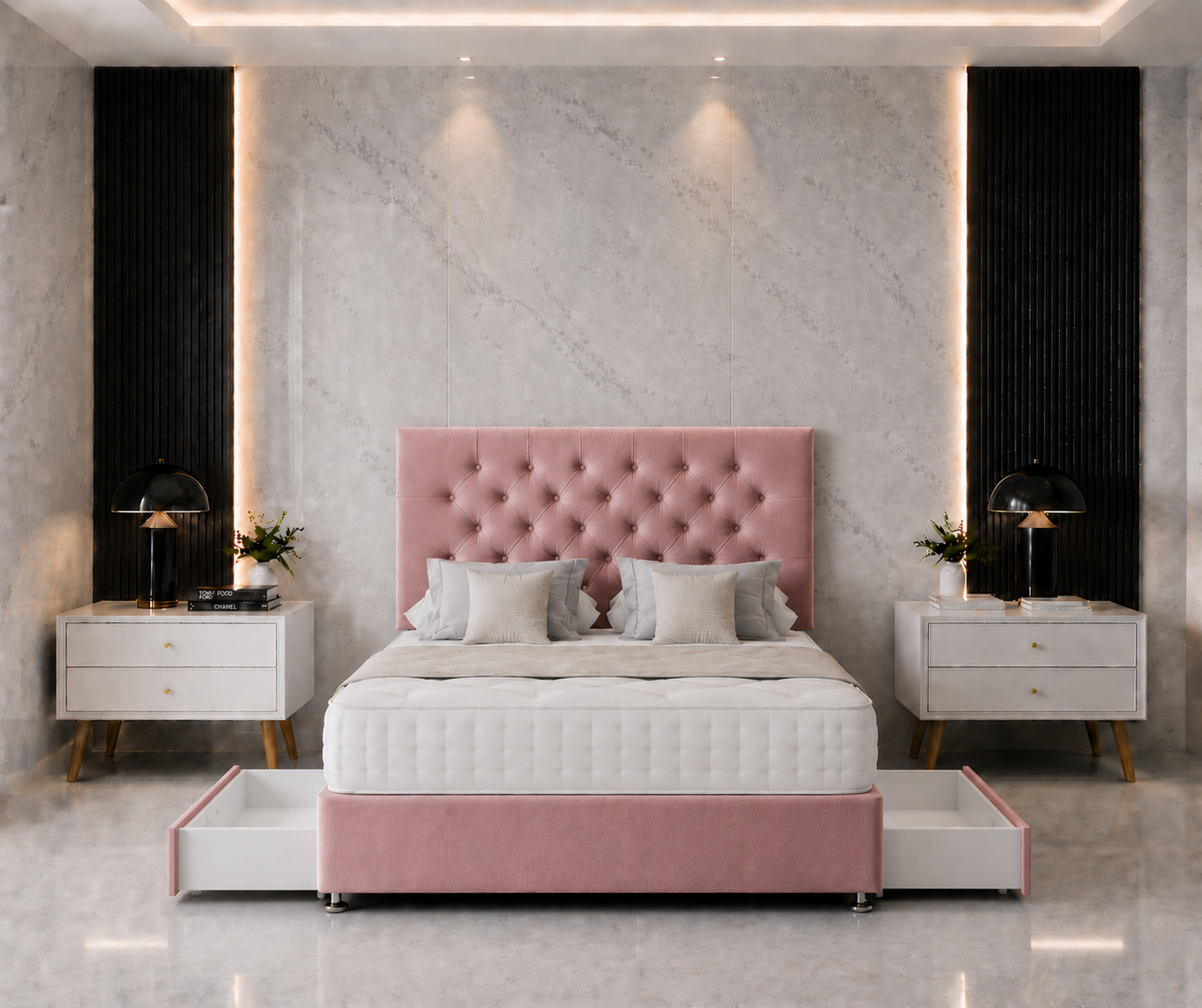 Chesterfield Divan Bed  with drawer