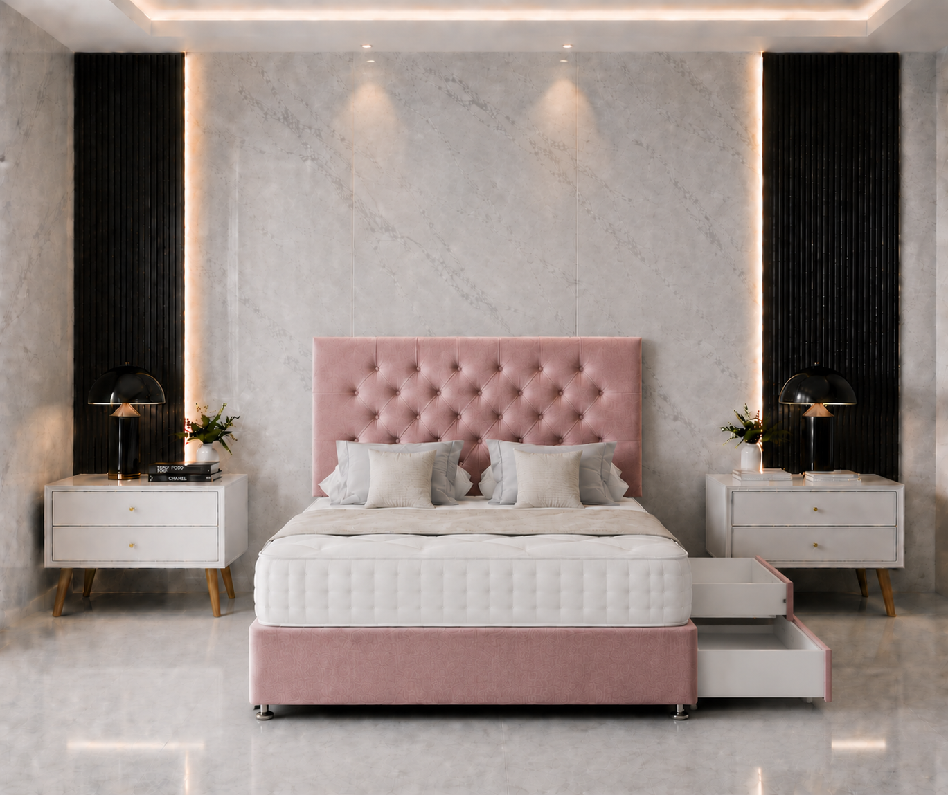 Chesterfield Divan Bed  with drawer