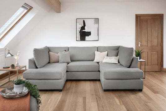 Mini U-Shape High Back Plush Velvet Sofa