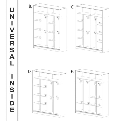Chelsea Walnut 2 Door Mirrored Sliding Wardrobe