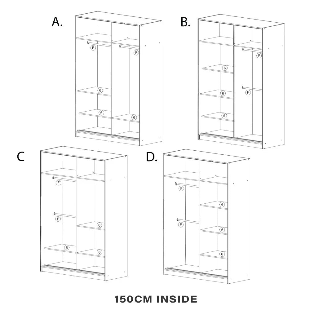 Chelsea Walnut 2 Door Mirrored Sliding Wardrobe