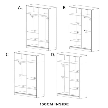 Chelsea Walnut 2 Door Mirrored Sliding Wardrobe
