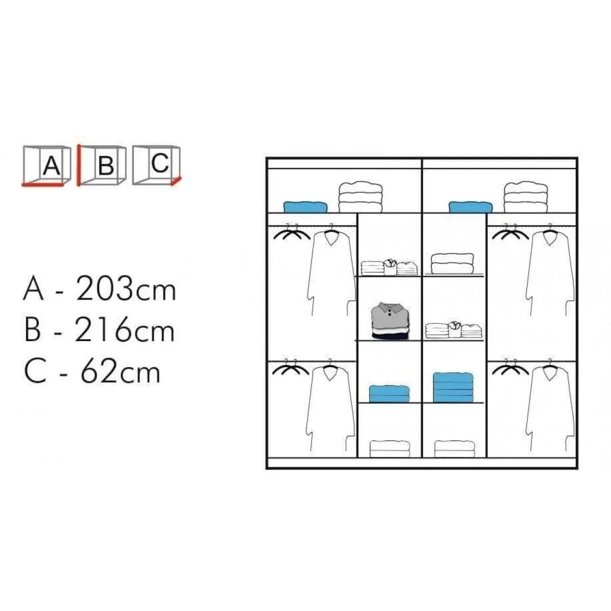Chelsea Walnut 2 Door Mirrored Sliding Wardrobe