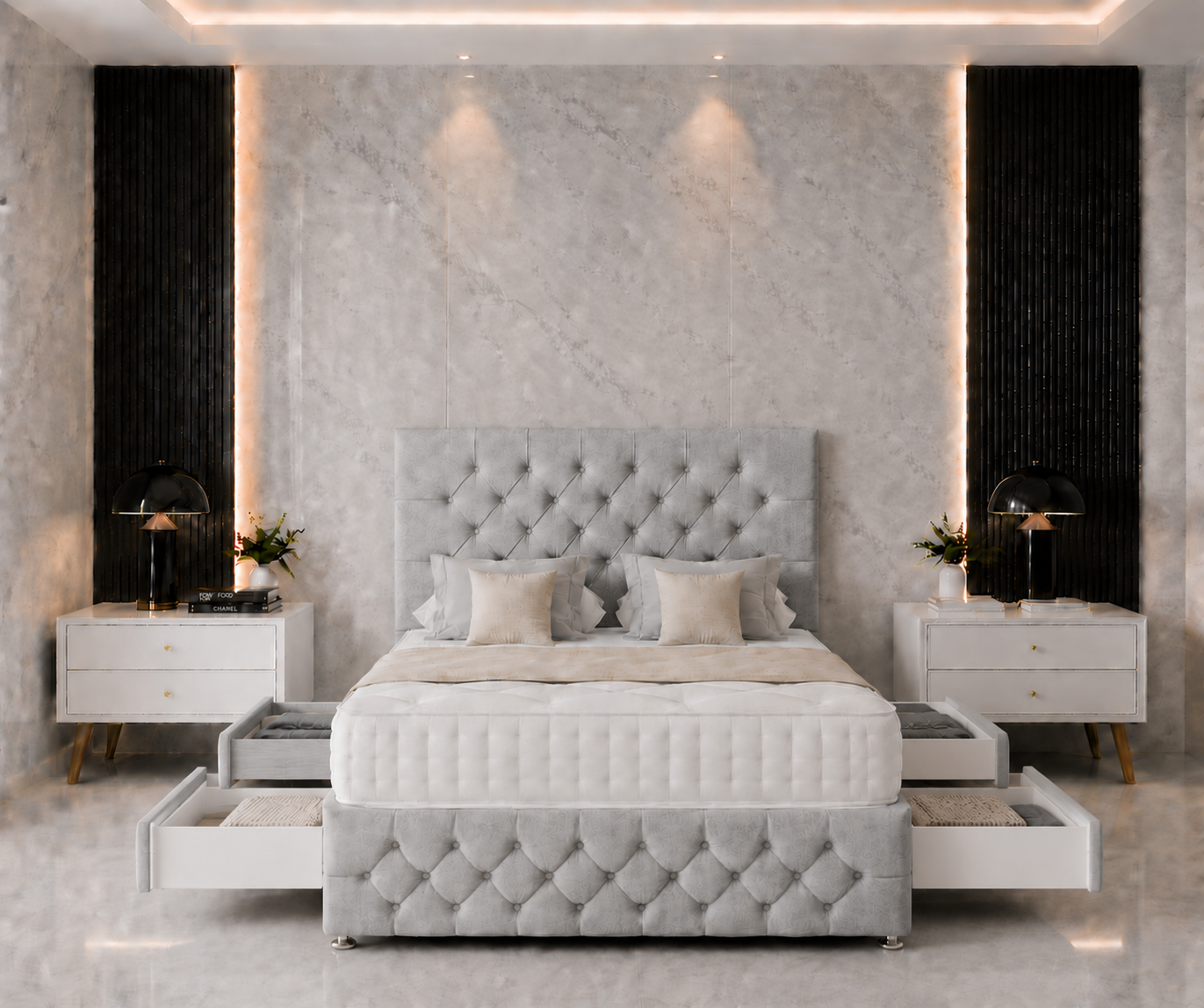 Ella Divan Bed with Headboard & Footboard