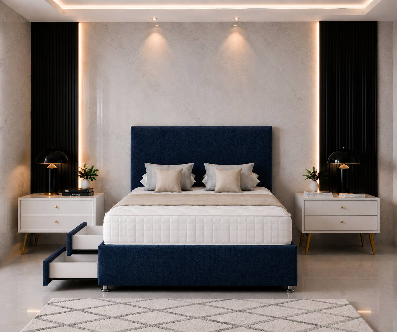 Leah Divan Bed with Headboard & Footboard