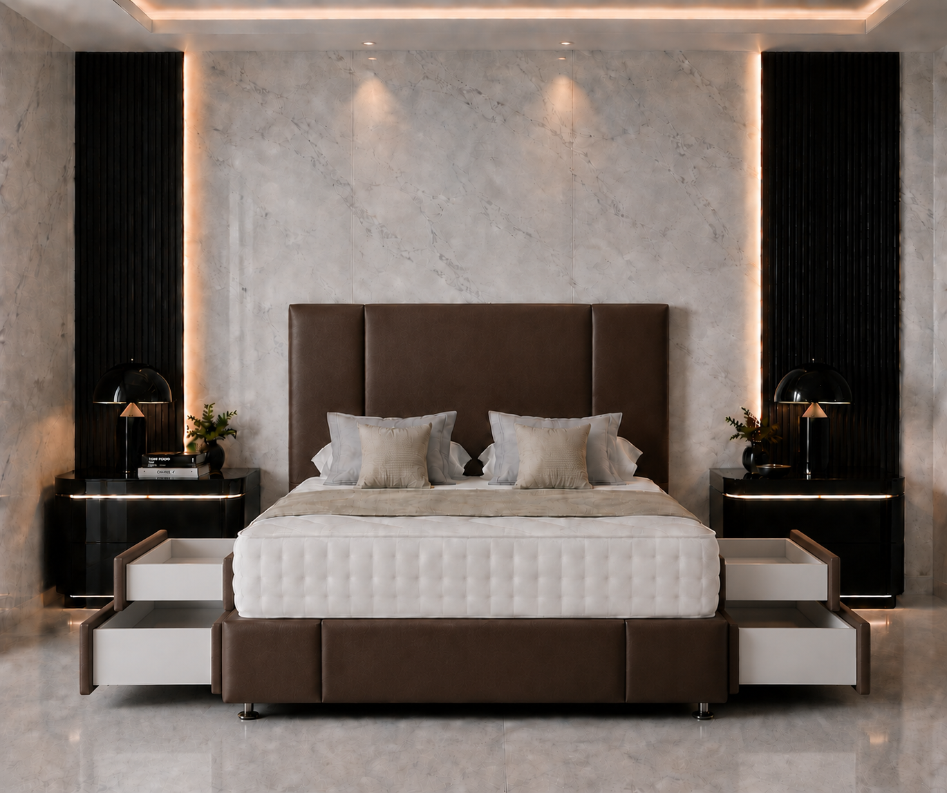 Lotus Divan Bed with Headboard & Footboard