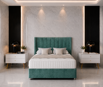 Oscar Wing Divan Bed with Drawer & Floorstanding Headboard