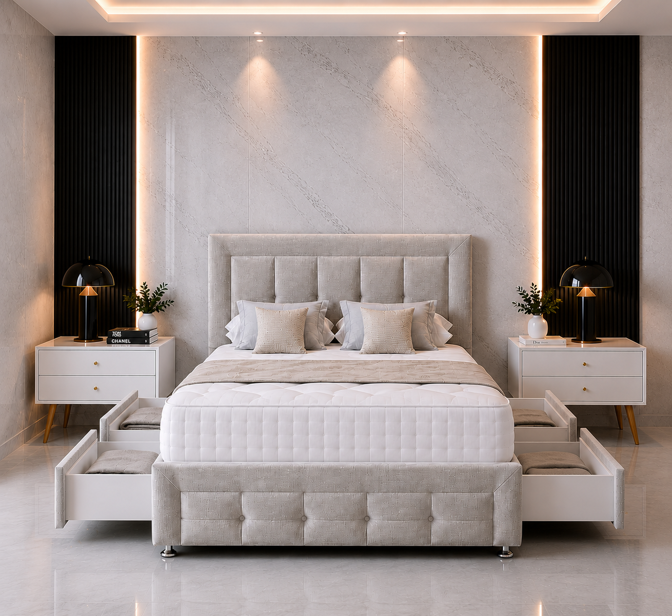 Ruby Divan Bed with Headboard & Footboard
