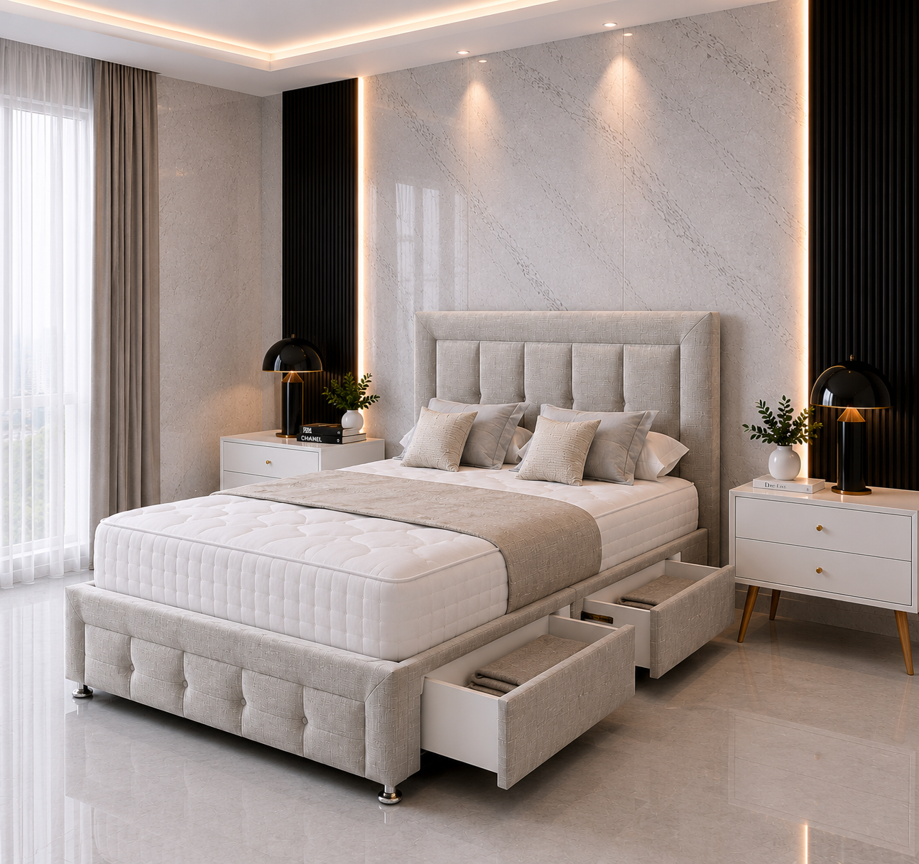 Ruby Divan Bed with Headboard & Footboard