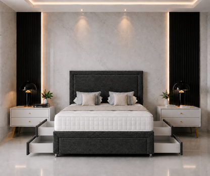 Shanghai Beading Divan Bed with Headboard & Footboard