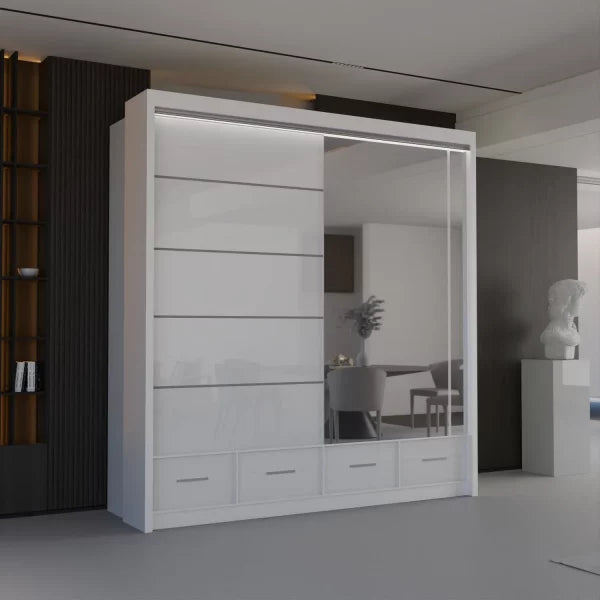 HIGH GLOSS SYCYLIA WARDROBE 150-208-255CM