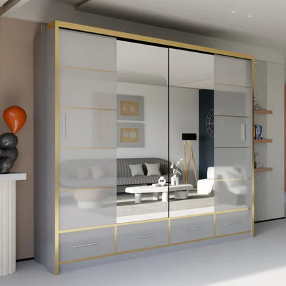 SYDNEY HIGH GLOSS WARDROBE 203cm/253cm