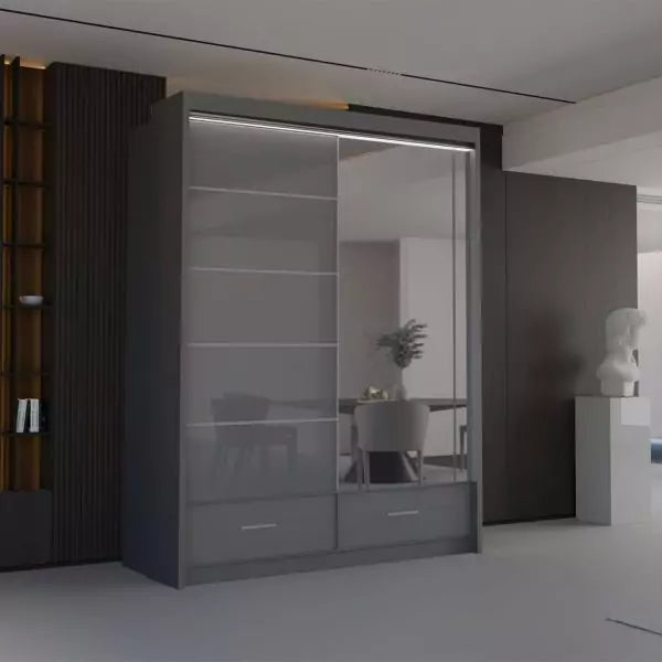 HIGH GLOSS SYCYLIA WARDROBE 150-208-255CM
