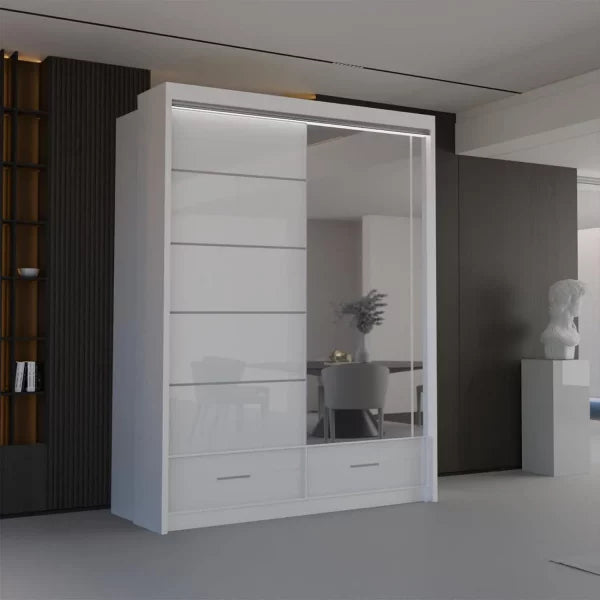 HIGH GLOSS SYCYLIA WARDROBE 150-208-255CM