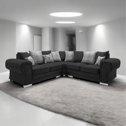 Modern Verona Chesterfield 5 Seater Luxurious Fabric Sofa