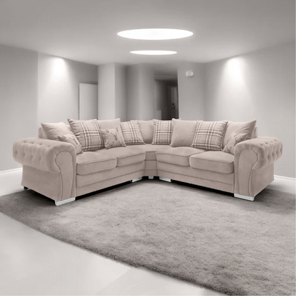 Modern Verona Chesterfield 5 Seater Luxurious Fabric Sofa