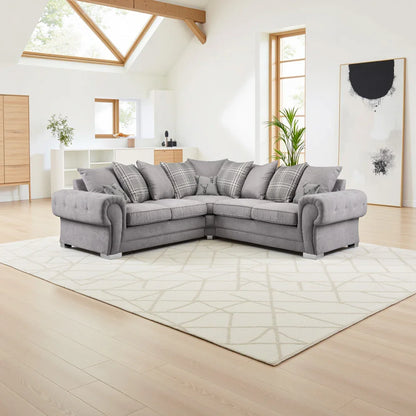 Modern Verona Chesterfield 5 Seater Luxurious Fabric Sofa