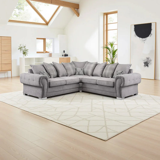 Modern Verona Chesterfield 5 Seater Luxurious Fabric Sofa
