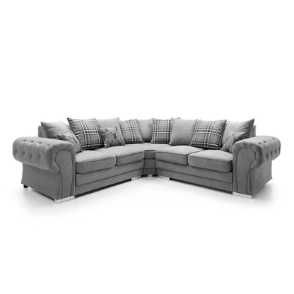 Modern Verona Chesterfield 5 Seater Luxurious Fabric Sofa