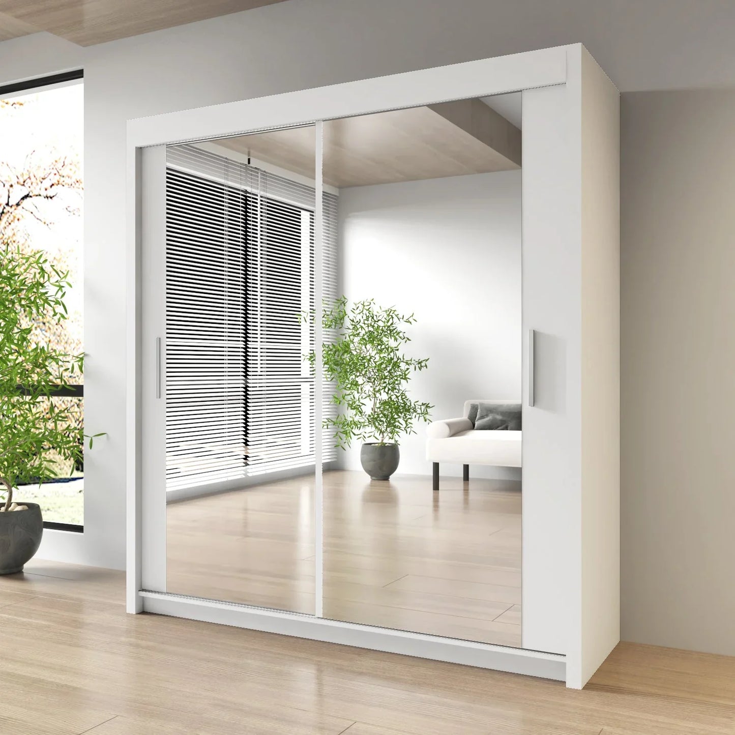 Milan Double Sliding Door Wardrobe