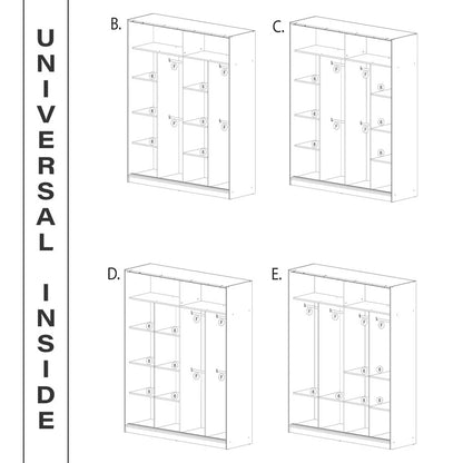 Round Mirror Sliding Door Wardrobe