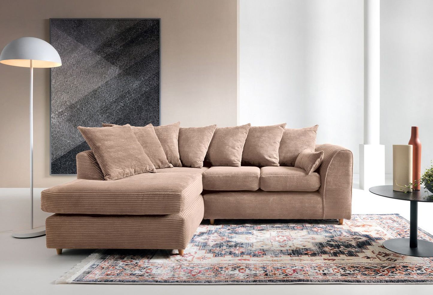 Byron Jumbo Single Arm 4 Seater With Footstool Left Right Hand Luxury Sofa