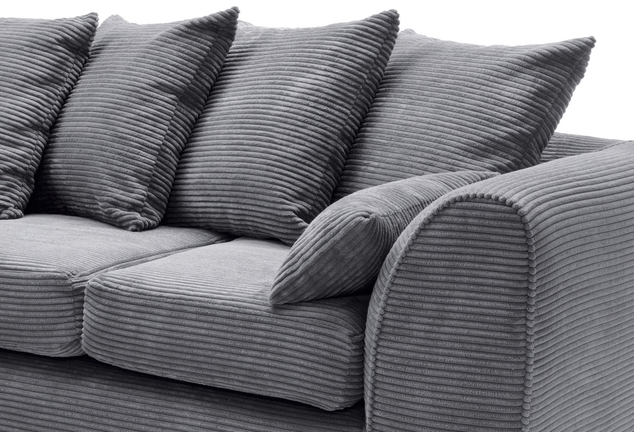 Byron Jumbo Single Arm 4 Seater With Footstool Left Right Hand Luxury Sofa